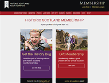 Tablet Screenshot of members.historic-scotland.gov.uk